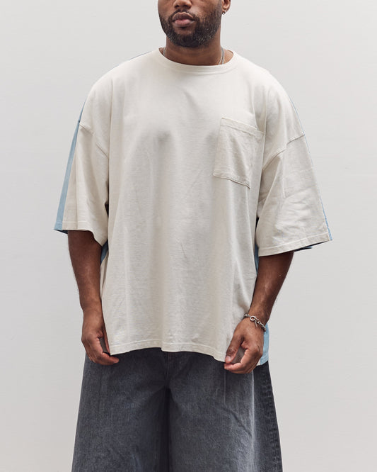 Jersey 2Tones Big Pocket T (Bone) Unisex, Ecru X Sax