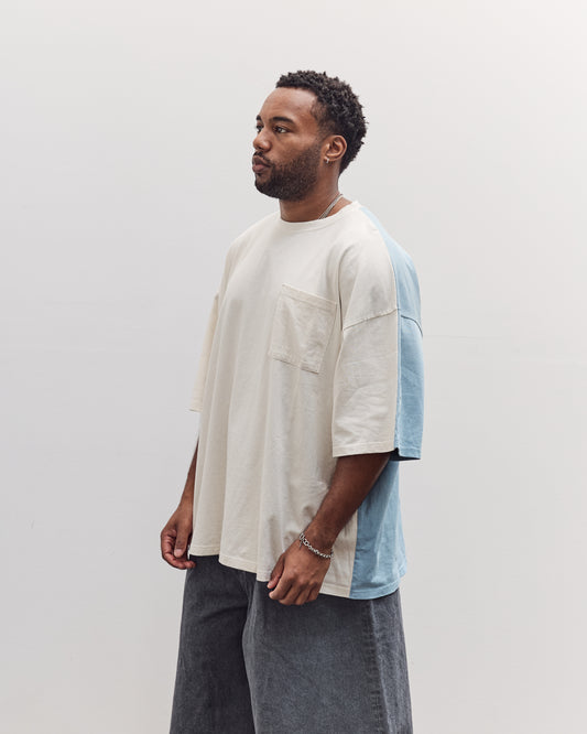 Jersey 2Tones Big Pocket T (Bone) Unisex, Ecru X Sax