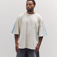Jersey 2Tones Big Pocket T (Bone) Unisex, Ecru X Sax