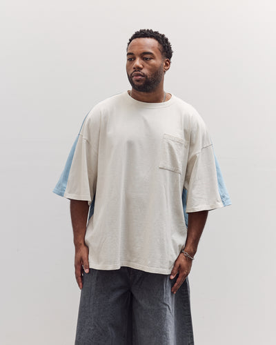 Jersey 2Tones Big Pocket T (Bone) Unisex, Ecru X Sax