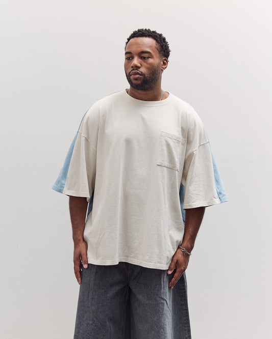 Jersey 2Tones Big Pocket T (Bone) Unisex, Ecru X Sax