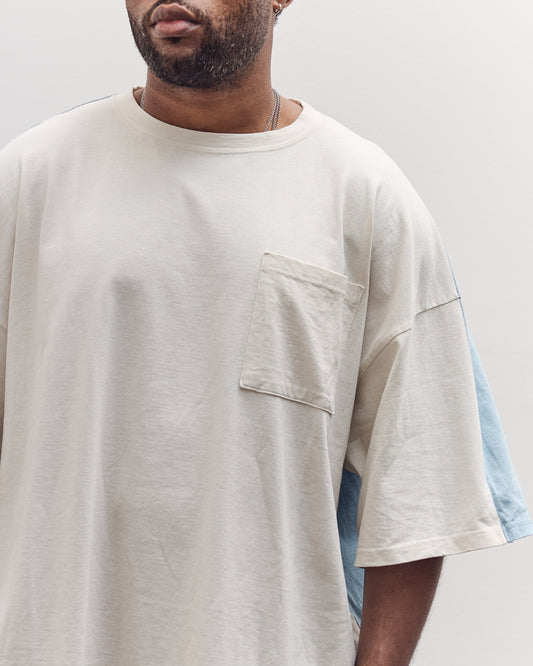 Jersey 2Tones Big Pocket T (Bone) Unisex, Ecru X Sax