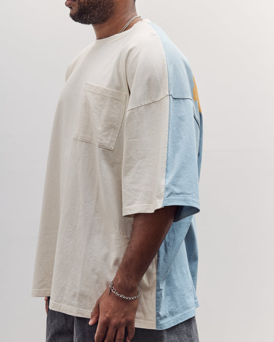 Jersey 2Tones Big Pocket T (Bone) Unisex, Ecru X Sax