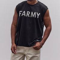Jersey Katabira Non-Sleeve Big-T (Farmy), Black