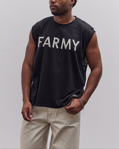 Jersey Katabira Non-Sleeve Big-T (Farmy), Black