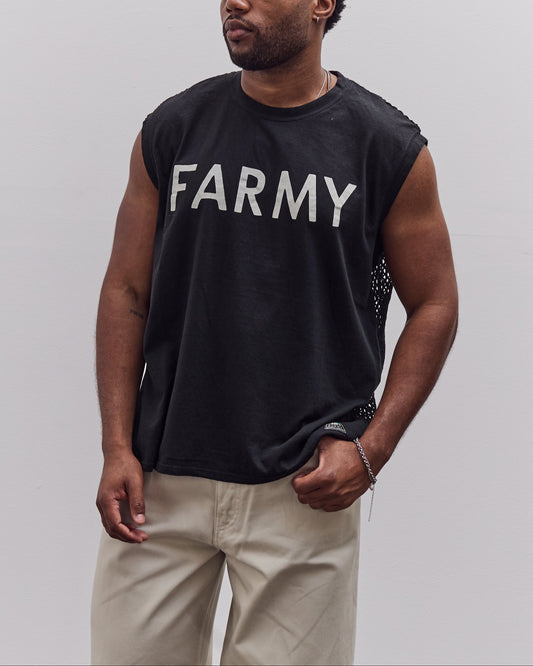 Jersey Katabira Non-Sleeve Big-T (Farmy), Black