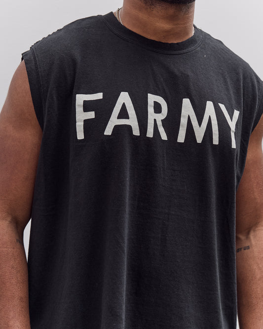 Jersey Katabira Non-Sleeve Big-T (Farmy), Black