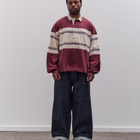 Kapital Panel Stripe Jersey Big Rugby, Burgundy