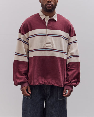 Kapital Panel Stripe Jersey Big Rugby, Burgundy