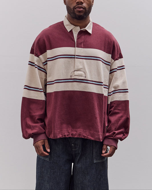 Kapital Panel Stripe Jersey Big Rugby, Burgundy