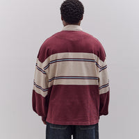 Kapital Panel Stripe Jersey Big Rugby, Burgundy