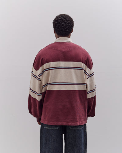 Kapital Panel Stripe Jersey Big Rugby, Burgundy