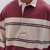 Kapital Panel Stripe Jersey Big Rugby, Burgundy