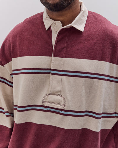 Kapital Panel Stripe Jersey Big Rugby, Burgundy