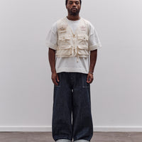 Kapital Poplin Fishing Vest, Ecru