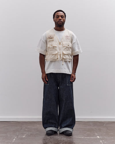 Kapital Poplin Fishing Vest, Ecru