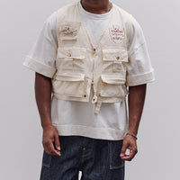 Kapital Poplin Fishing Vest, Ecru