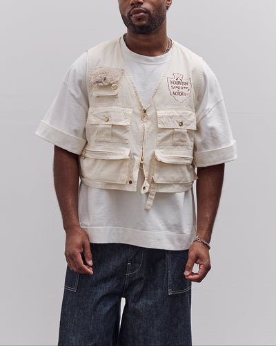 Kapital Poplin Fishing Vest, Ecru
