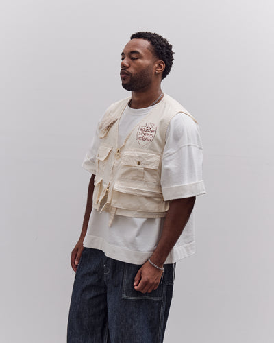 Kapital Poplin Fishing Vest, Ecru