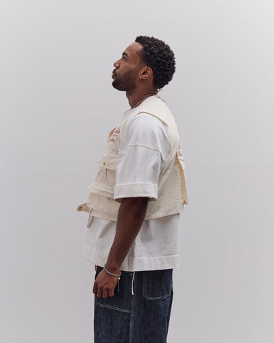 Kapital Poplin Fishing Vest, Ecru