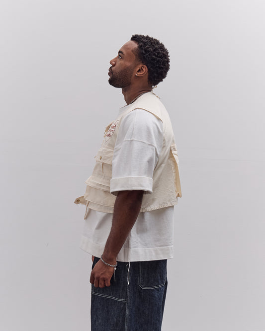 Kapital Poplin Fishing Vest, Ecru