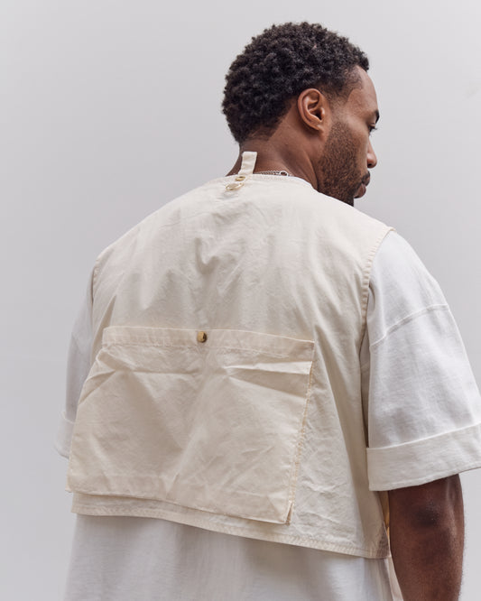 Kapital Poplin Fishing Vest, Ecru