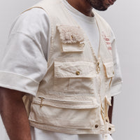 Kapital Poplin Fishing Vest, Ecru