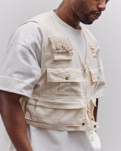 Kapital Poplin Fishing Vest, Ecru