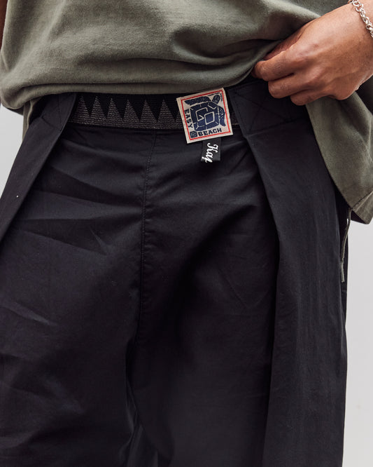 Combed Burberry Cotton Easy Beach Go Pants Unisex, Black