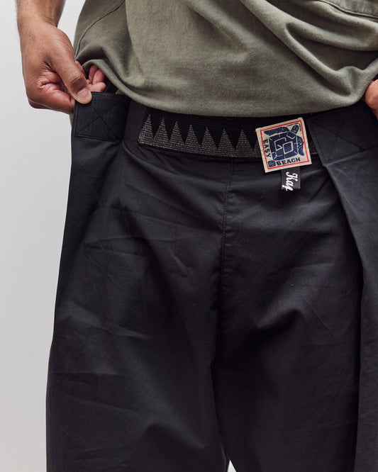 Combed Burberry Cotton Easy Beach Go Pants Unisex, Black