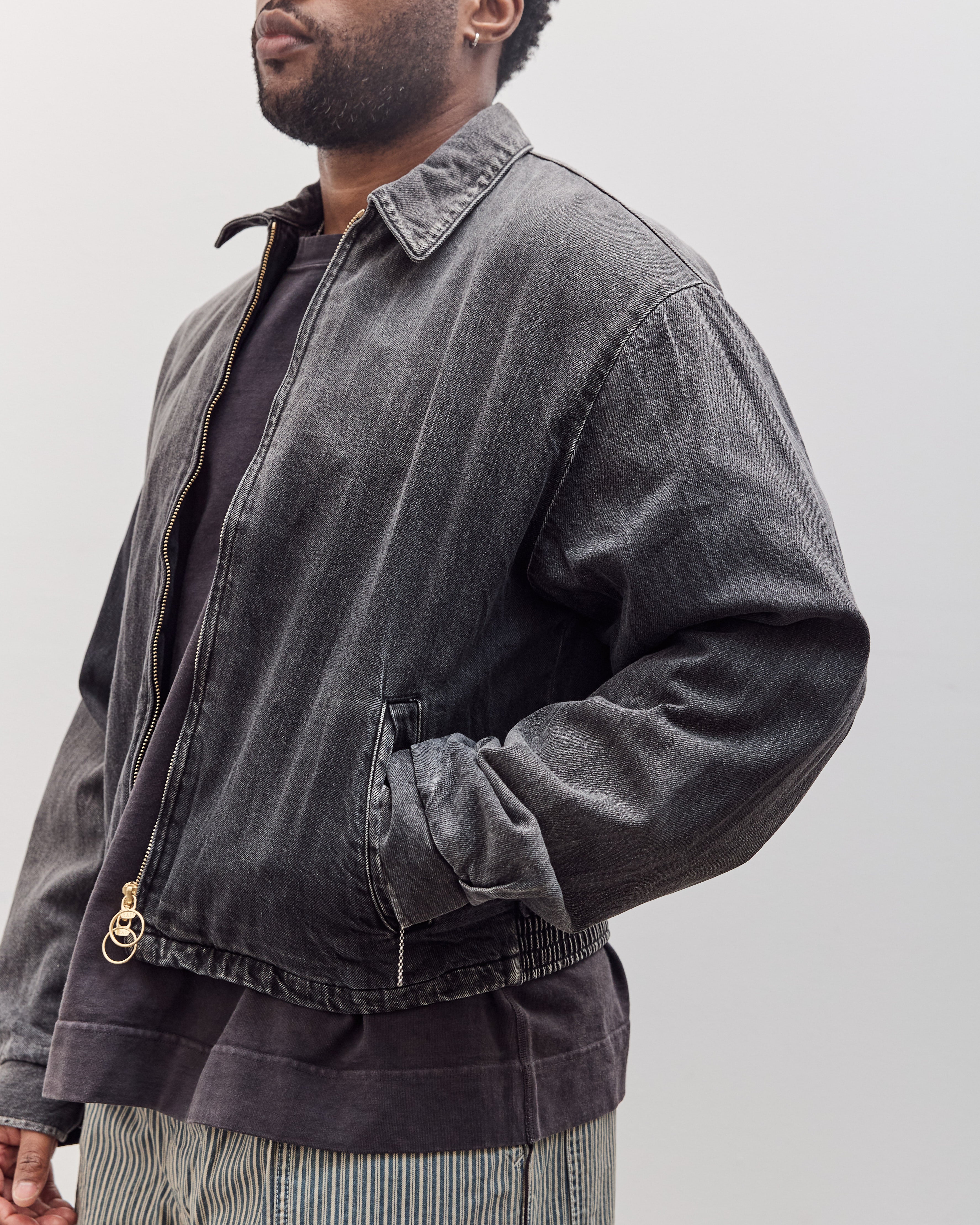 ジャケット・アウター KAPITAL 11.5Oz Blk X Blk Denim Hacksaw Drizzler Jacket Unisex, Pro – Glasswing