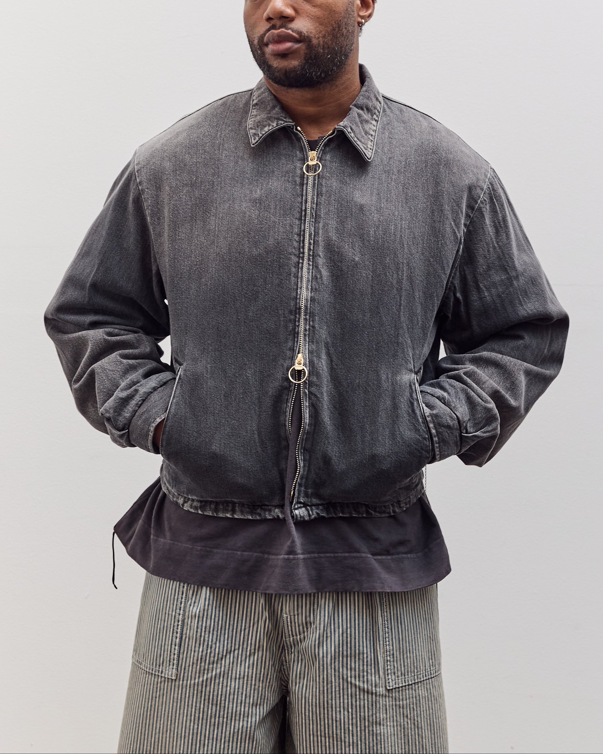 11.5Oz Blk X Blk Denim Hacksaw Drizzler Jacket Unisex, Pro – Glasswing
