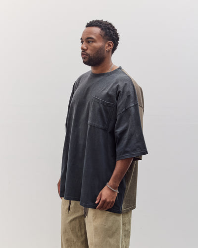 Jersey 2Tones Big Pocket T (Bone) Unisex, Black X Khaki