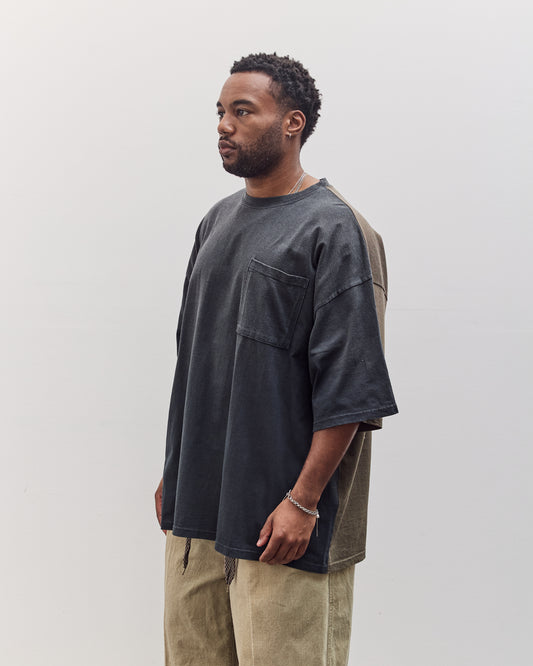 Jersey 2Tones Big Pocket T (Bone) Unisex, Black X Khaki