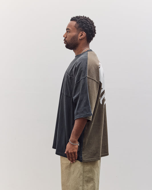 Jersey 2Tones Big Pocket T (Bone) Unisex, Black X Khaki