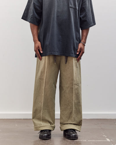 Canvas Easy Trouser (Center Pleated) Unisex, Light Khaki