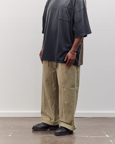 Canvas Easy Trouser (Center Pleated) Unisex, Light Khaki