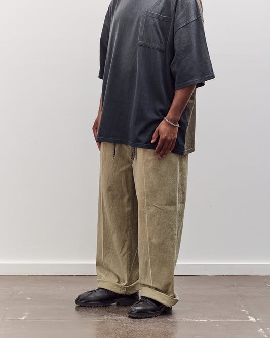 Canvas Easy Trouser (Center Pleated) Unisex, Light Khaki