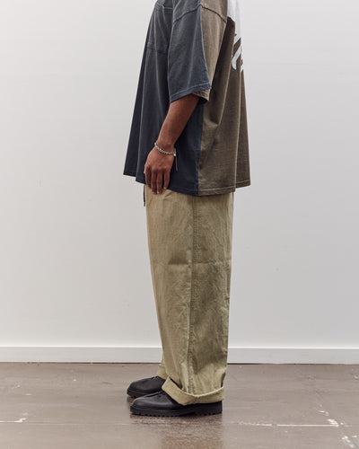 Canvas Easy Trouser (Center Pleated) Unisex, Light Khaki