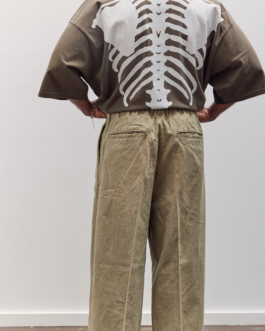 Canvas Easy Trouser (Center Pleated) Unisex, Light Khaki