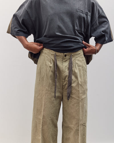 Canvas Easy Trouser (Center Pleated) Unisex, Light Khaki