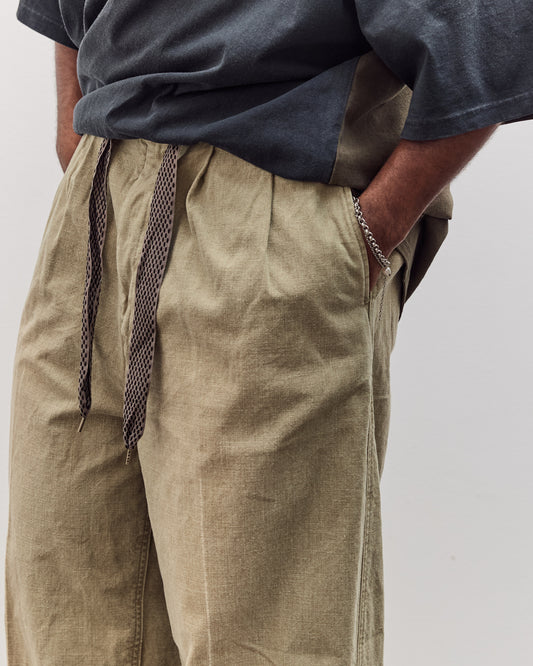 Canvas Easy Trouser (Center Pleated) Unisex, Light Khaki