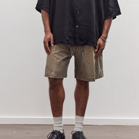 Canvas Easy Short Trouser (Center Pleated) Unisex, Dark Khaki