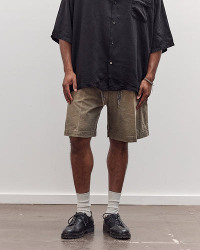 Canvas Easy Short Trouser (Center Pleated) Unisex, Dark Khaki