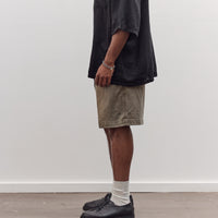 Canvas Easy Short Trouser (Center Pleated) Unisex, Dark Khaki