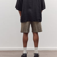 Canvas Easy Short Trouser (Center Pleated) Unisex, Dark Khaki
