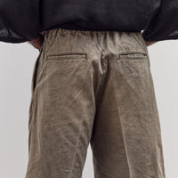 Canvas Easy Short Trouser (Center Pleated) Unisex, Dark Khaki