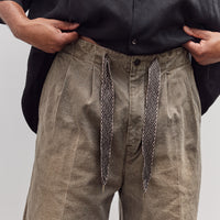 Canvas Easy Short Trouser (Center Pleated) Unisex, Dark Khaki