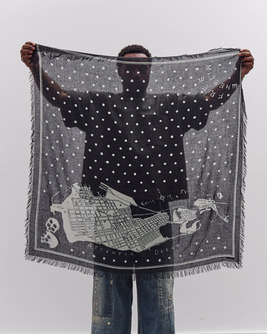 Fringed Square Stole Kayo Hueso, Black