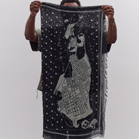 Fringed Square Stole Kayo Hueso, Black